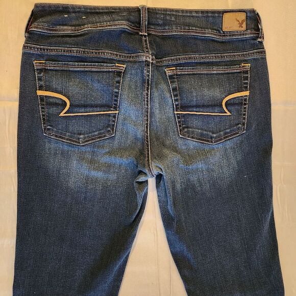 American Eagle Jeans Womens 12 Kick Boot Cut Stretch Cowgirl Rodeo Flare Rancher - Picture 7 of 8